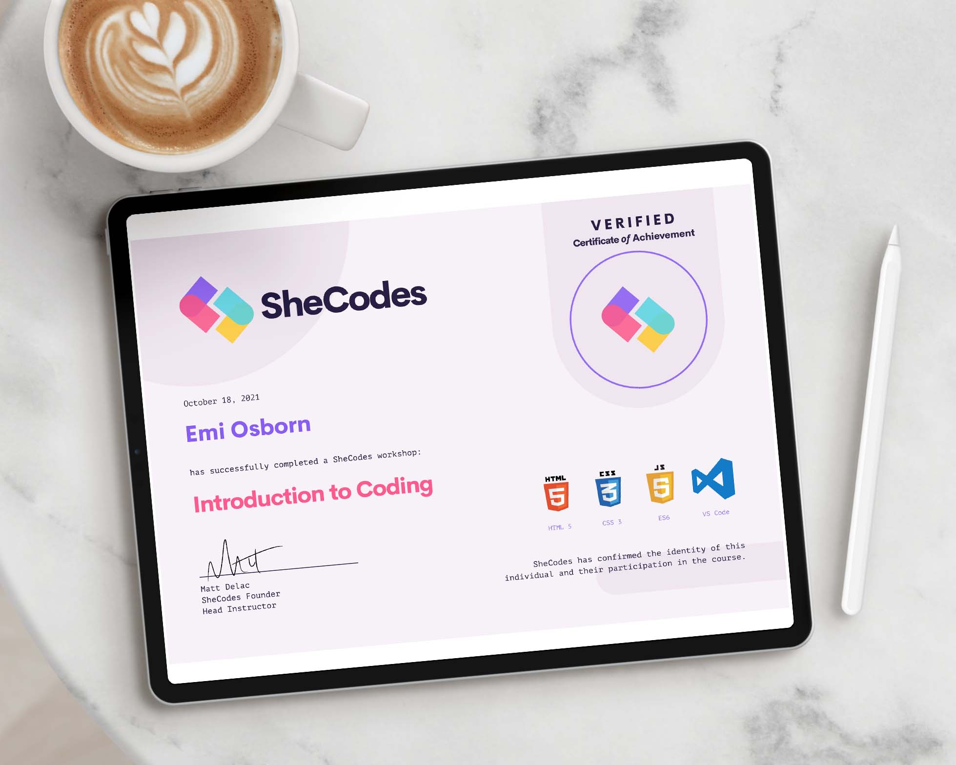 SheCodes Introduction Certificate